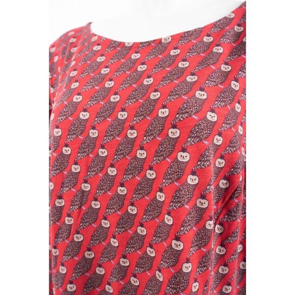 Boden Red Patterned Long Sleeve Dress - Picture 4 of 5